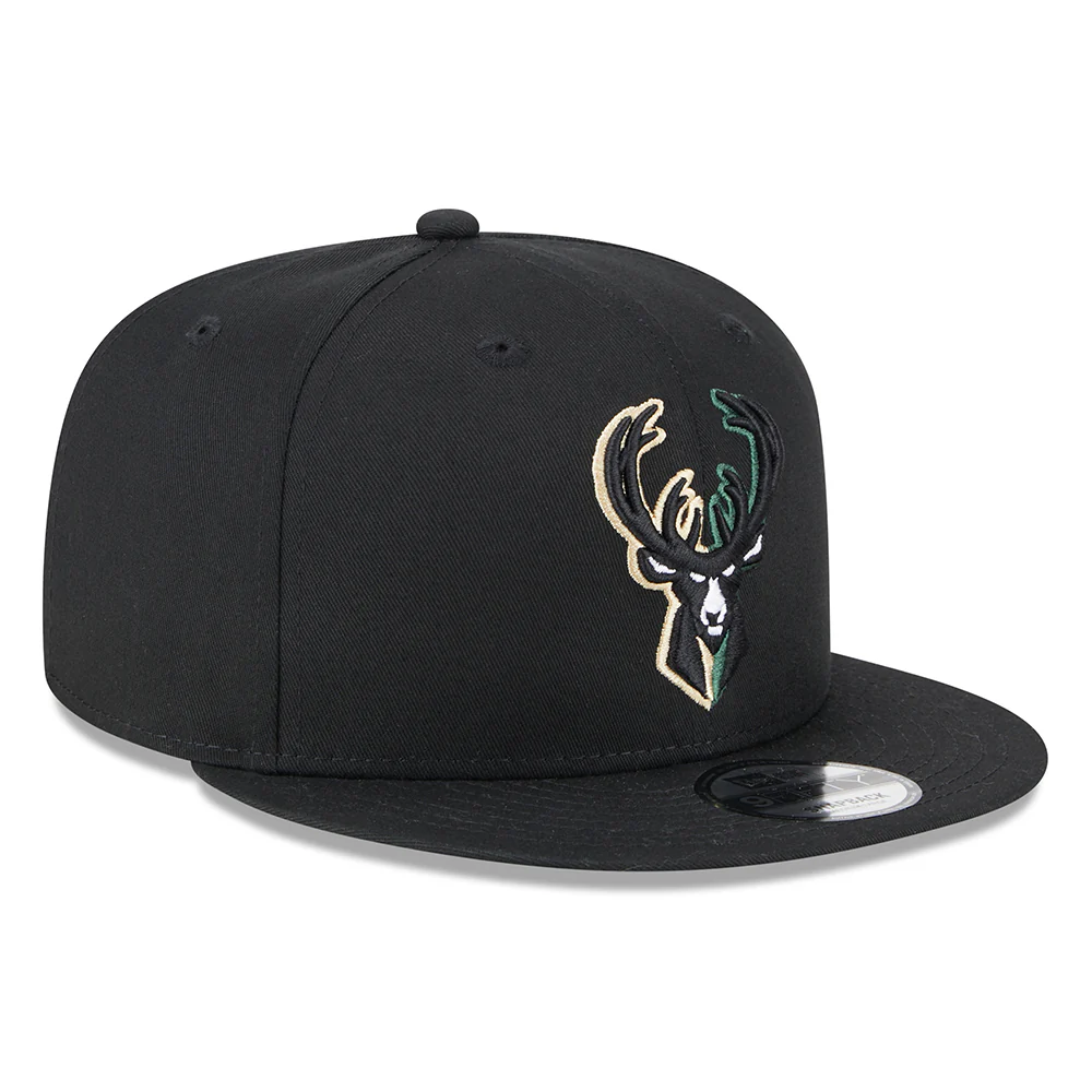 New Era 9FIFTY Milwaukee Bucks Snapback Cap - NBA Split Logo - Schwarz - Image 3