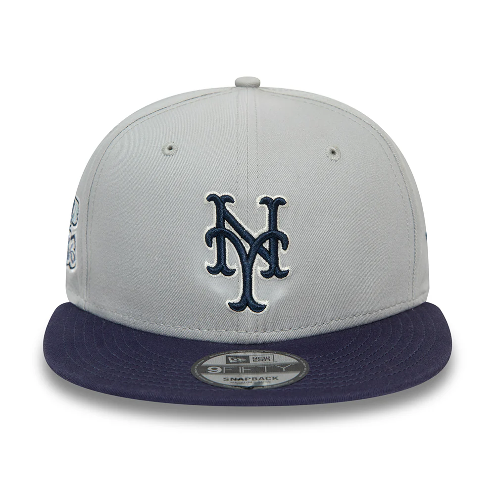 New Era 9FIFTY New York Mets Snapback Cap - MLB Patch - Grau-Marineblau - Image 2