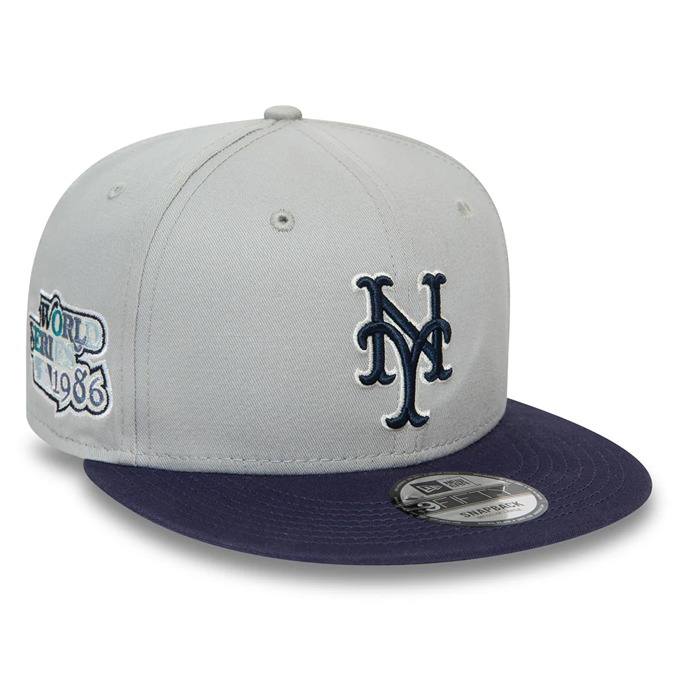 New Era 9FIFTY New York Mets Snapback Cap - MLB Patch - Grau-Marineblau - Image 3