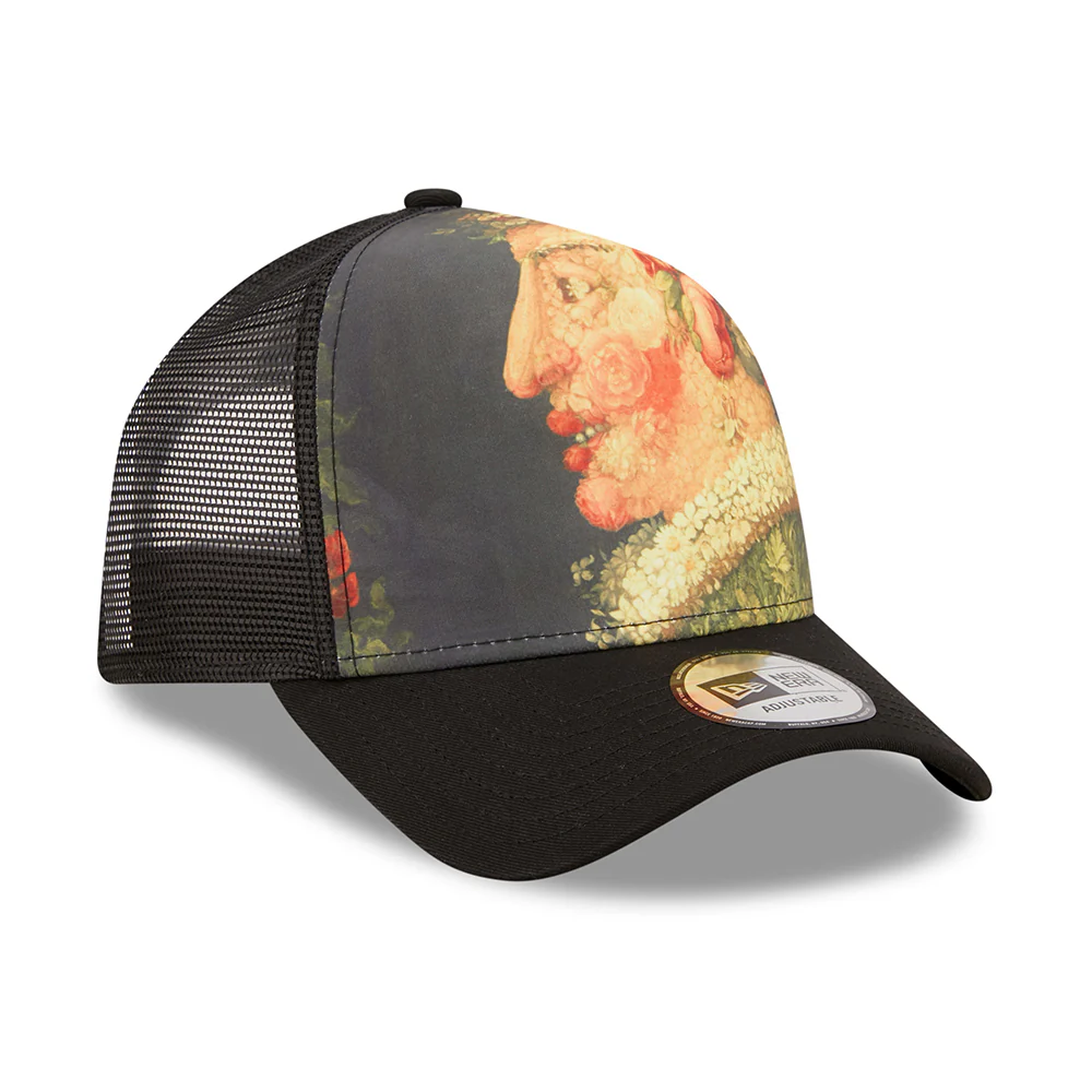 New Era 9FORTY A-Frame 4 Seasons Trucker Cap - Le Louvre AOP - Schwarz - Image 3