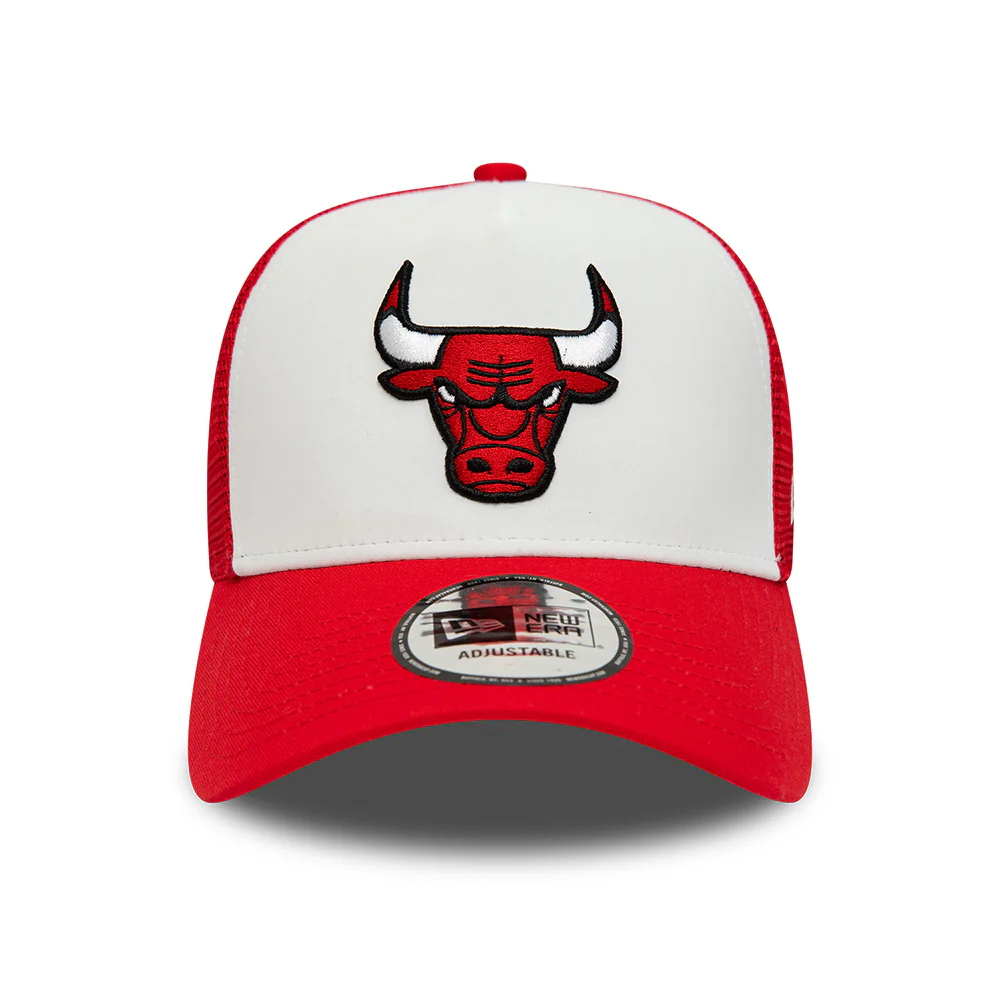 New Era 9FORTY A-Frame Chicago Bulls Trucker Cap - NBA Team Colour Block - Weiß-Rot - Image 2