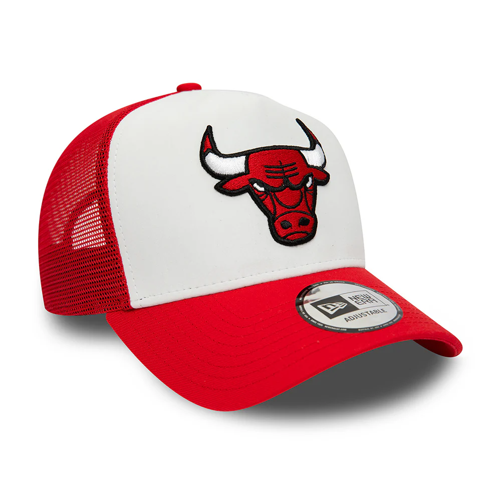 New Era 9FORTY A-Frame Chicago Bulls Trucker Cap - NBA Team Colour Block - Weiß-Rot - Image 3
