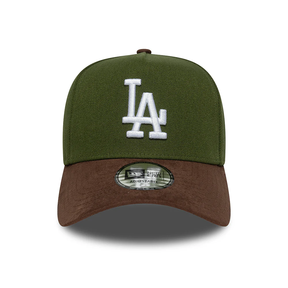 New Era 9FORTY A-Frame L.A. Dodgers Snapback Cap MLB Suede Visor - Moosgrün-Braun - Image 2