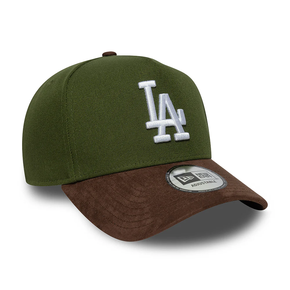 New Era 9FORTY A-Frame L.A. Dodgers Snapback Cap MLB Suede Visor - Moosgrün-Braun - Image 3