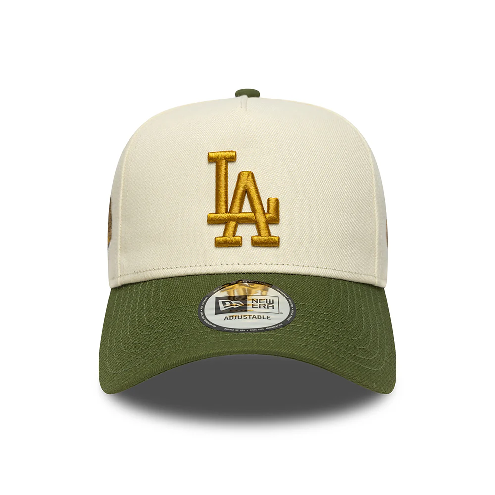 New Era 9FORTY A-Frame L.A. Dodgers Snapback Cap - MLB World Series Patch - Cremefarben-Moosgrün - Image 2