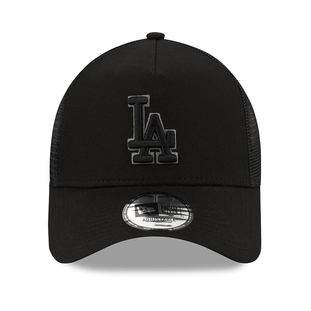 New Era 9FORTY A-Frame L.A. Dodgers Trucker Cap - MLB Black On Black - Schwarz - Image 2