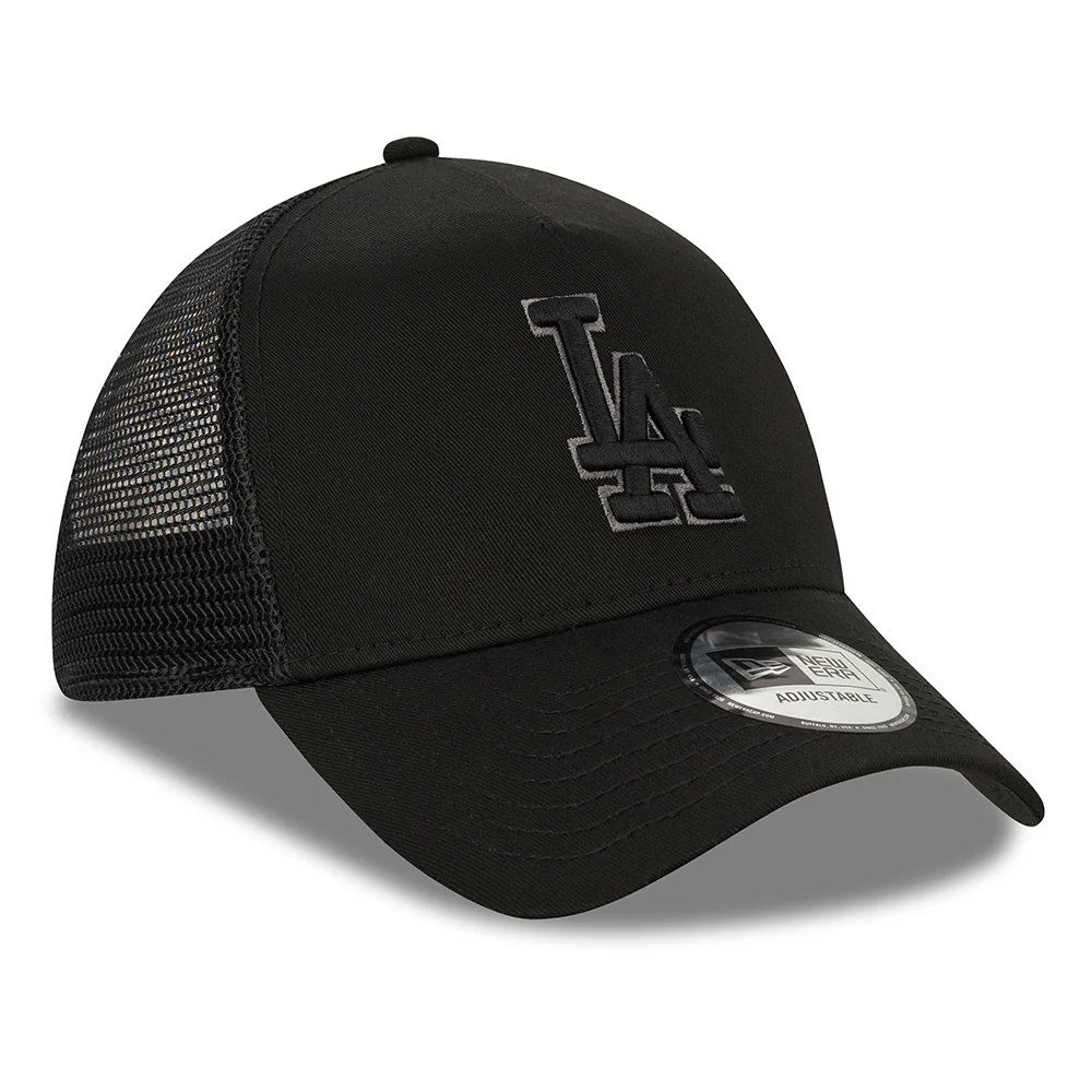 New Era 9FORTY A-Frame L.A. Dodgers Trucker Cap - MLB Black On Black - Schwarz - Image 3