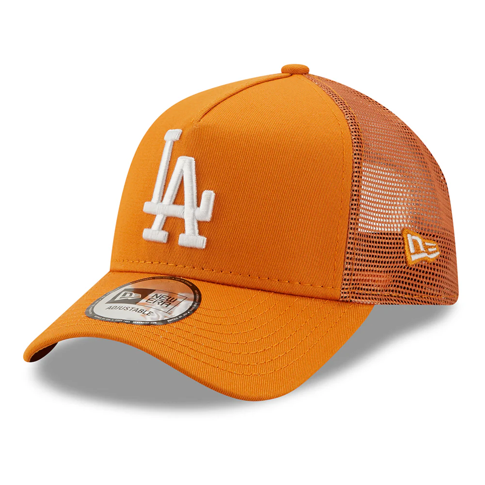 New Era 9FORTY A-Frame L.A. Dodgers Trucker Cap - MLB League Essential II - Orange-Weiß