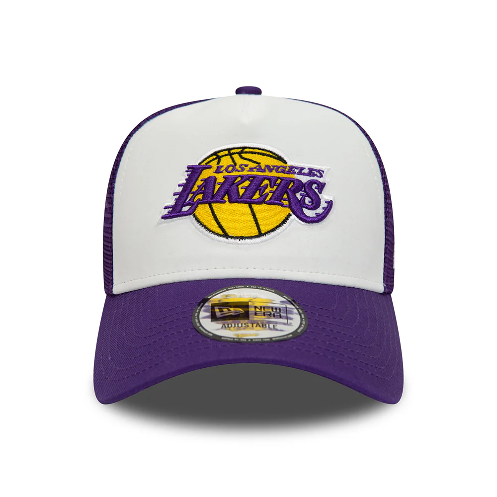 New Era 9FORTY A-Frame L.A. Lakers Trucker Cap - NBA Team Colour Block - Weiß-Lila - Image 2