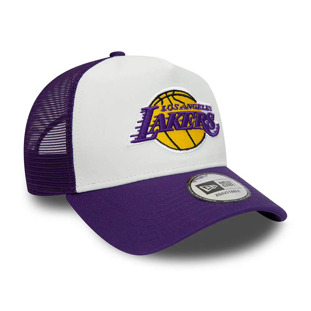 New Era 9FORTY A-Frame L.A. Lakers Trucker Cap - NBA Team Colour Block - Weiß-Lila - Image 3