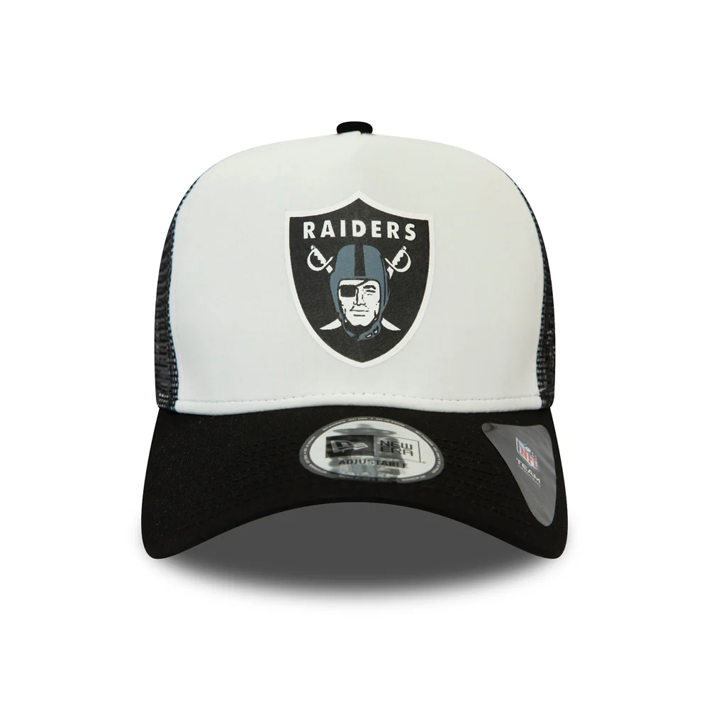 New Era 9FORTY A-Frame Las Vegas Raiders Trucker Cap - NFL Team Colour Block - Schwarz-Weiß - Image 2