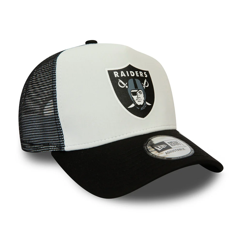 New Era 9FORTY A-Frame Las Vegas Raiders Trucker Cap - NFL Team Colour Block - Schwarz-Weiß - Image 3