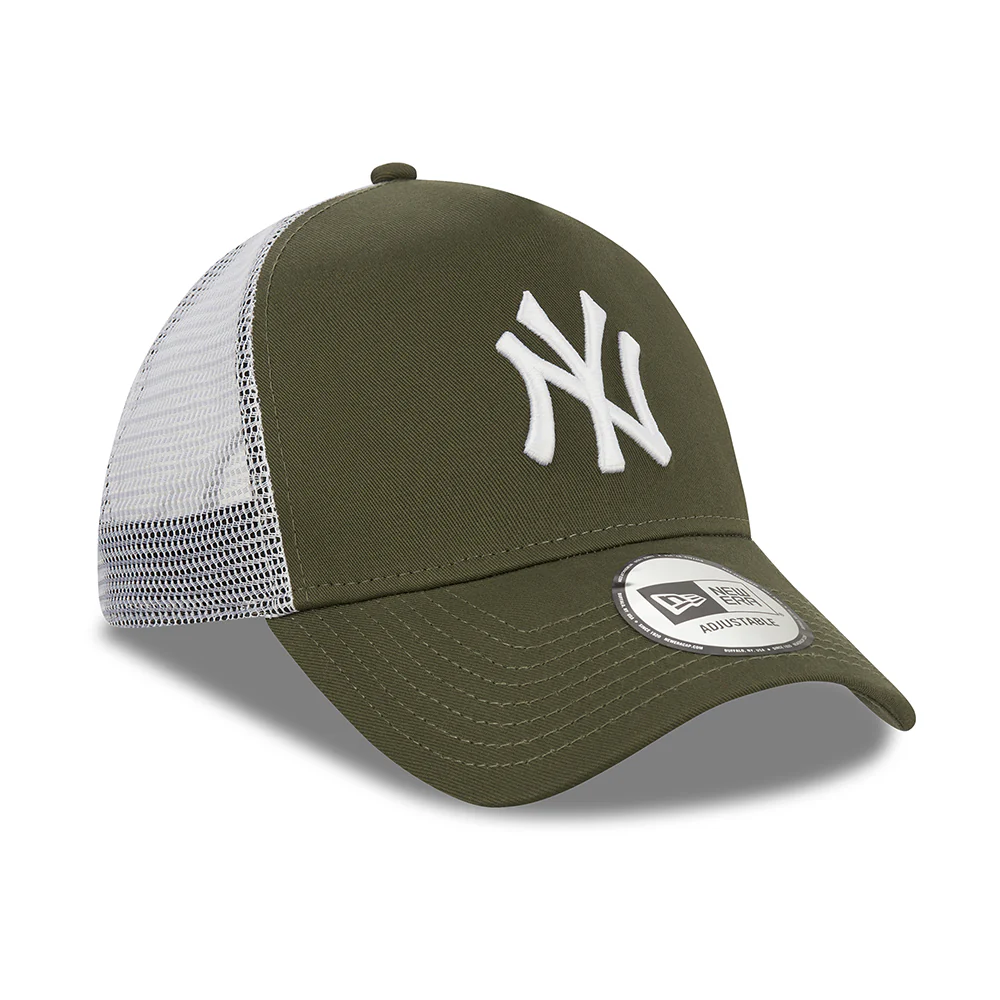 New Era A-Frame New York Yankees Trucker Cap - MLB League Essential II - Olivgrün-Weiß - Image 3