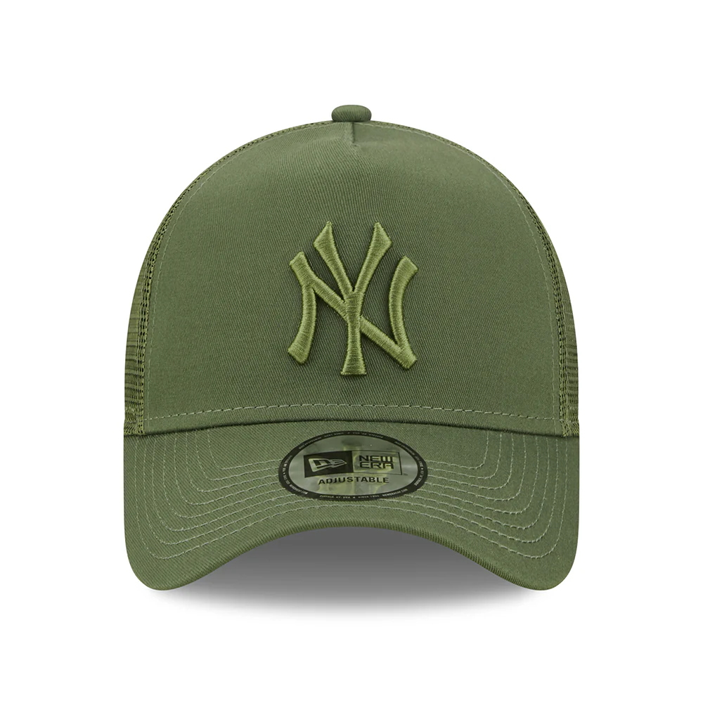 New Era 9FORTY A-Frame New York Yankees Trucker Cap - MLB Tonal Mesh - Olivgrün - Image 2