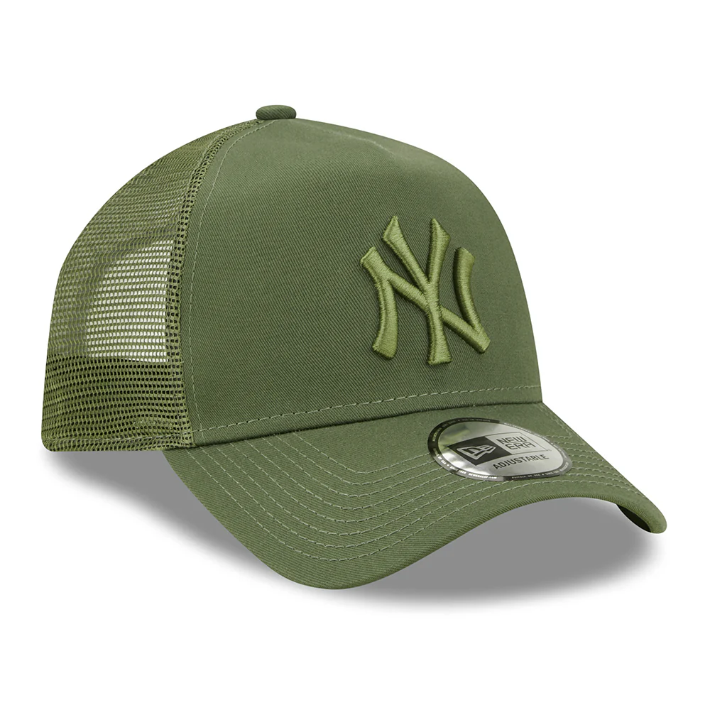 New Era 9FORTY A-Frame New York Yankees Trucker Cap - MLB Tonal Mesh - Olivgrün - Image 3