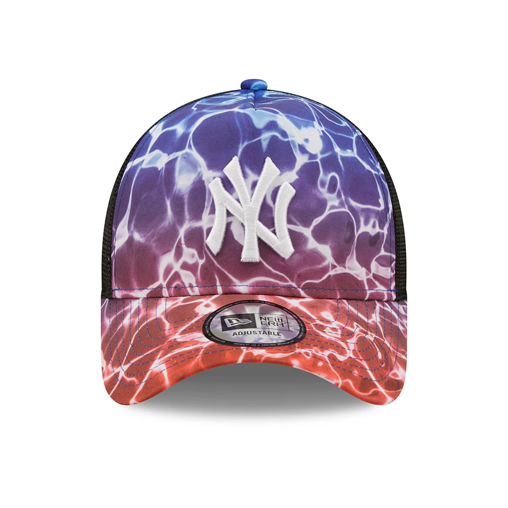 New Era 9FORTY A-Frame New York Yankees Trucker Cap - Summer City - Lila-Schwarz - Image 2