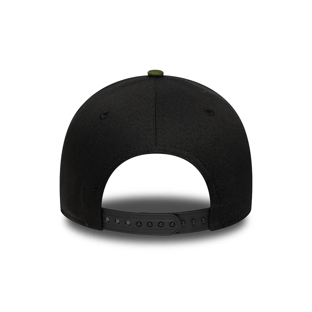 New Era 9FORTY A-Frame Snapback Cap - NE Camo Patch - Schwarz-Moosgrün - Image 4