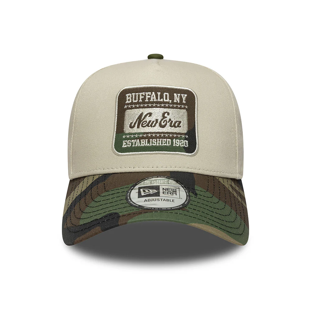 New Era 9FORTY A-Frame Snapback Cap - NE Camo Patch - Steingrau-Tarnfarben - Image 2