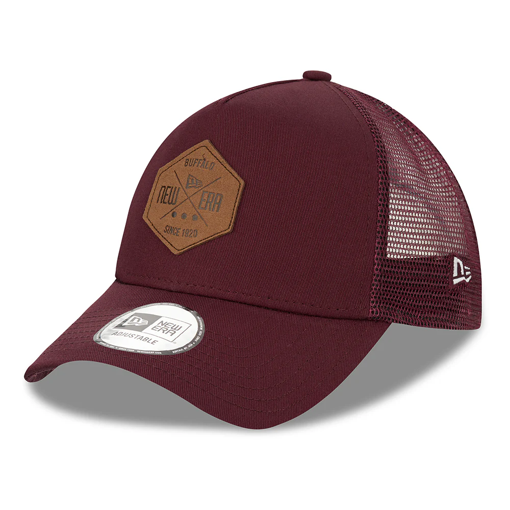 New Era 9FORTY A-Frame Trucker Cap - Heritage Patch - Kastanienbraun