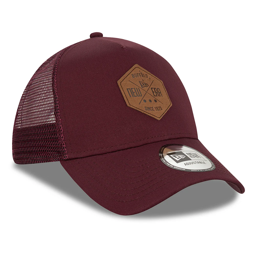 New Era 9FORTY A-Frame Trucker Cap - Heritage Patch - Kastanienbraun - Image 3
