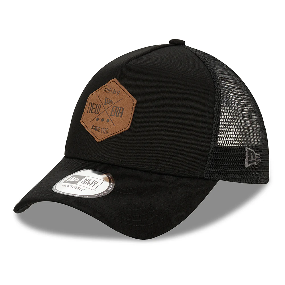 New Era 9FORTY A-Frame Trucker Cap - Heritage Patch - Schwarz