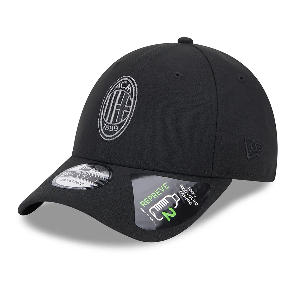 New Era 9FORTY AC Milan Baseball Cap - Repreve - Schwarz