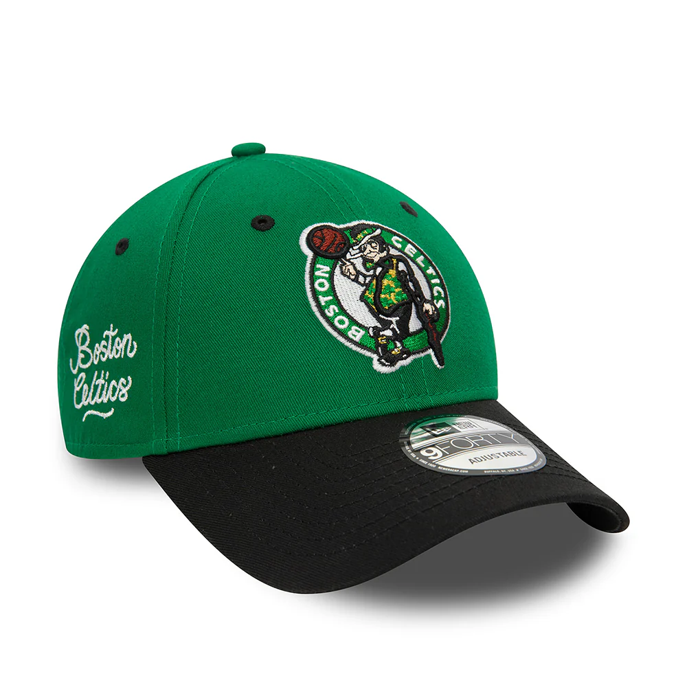 New Era 9FORTY Boston Celtics Baseball Cap - NBA Side Patch - Grün-Schwarz - Image 3