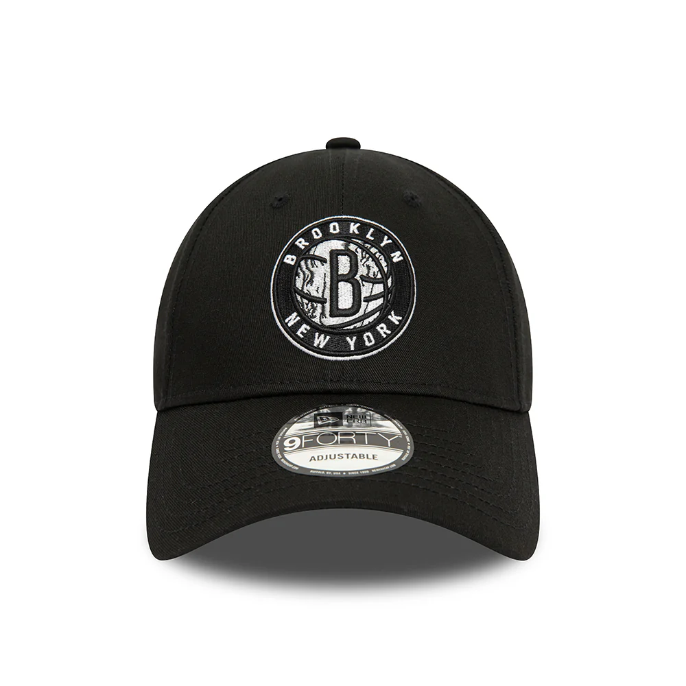 New Era 9FORTY Brooklyn Nets Baseball Cap - NBA Infill - Schwarz-Grau - Image 2