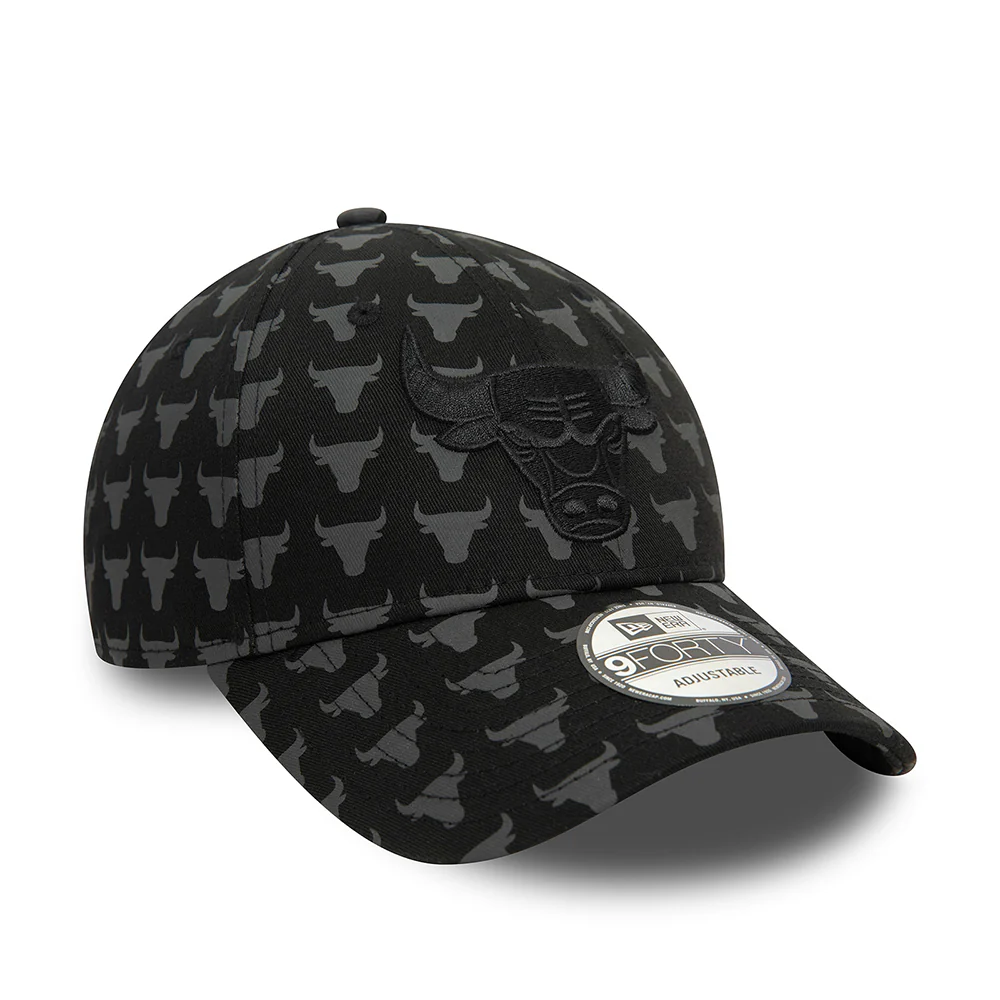 New Era 9FORTY Chicago Bulls Baseball Cap - NBA Monogram - Schwarz - Image 3