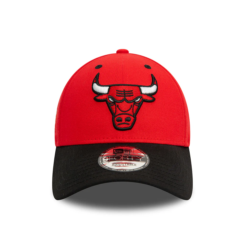 New Era 9FORTY Chicago Bulls Baseball Cap - NBA Side Patch - Rot-Schwarz - Image 2
