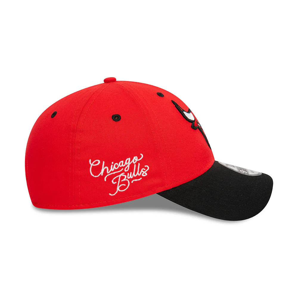 New Era 9FORTY Chicago Bulls Baseball Cap - NBA Side Patch - Rot-Schwarz - Image 4