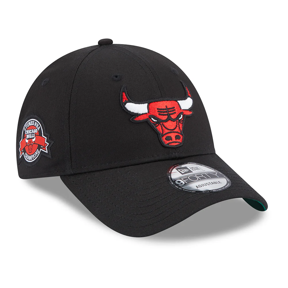 New Era 9FORTY Chicago Bulls Baseball Cap - NBA Team Side Patch - Schwarz - Image 3