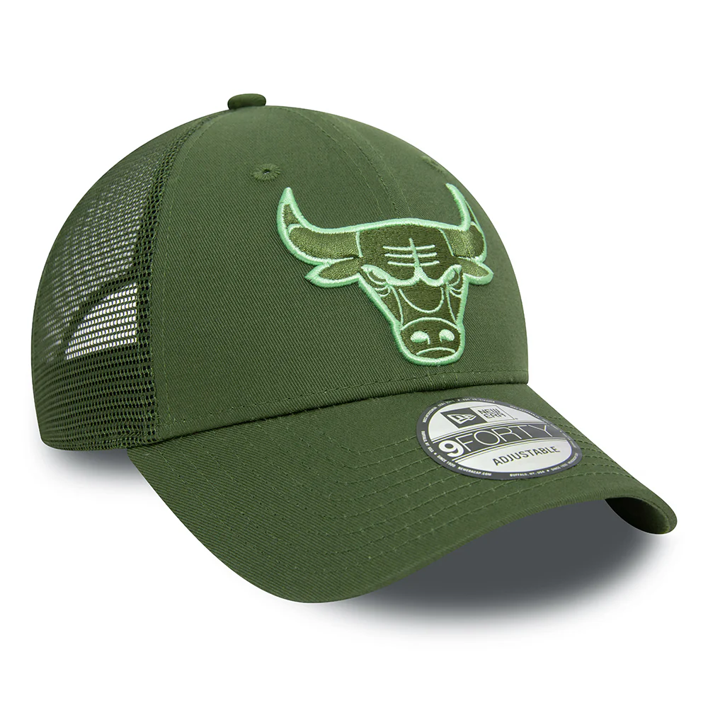 New Era 9FORTY Chicago Bulls Trucker Cap - NBA Seasonal - Olivgrün-Grün - Image 3