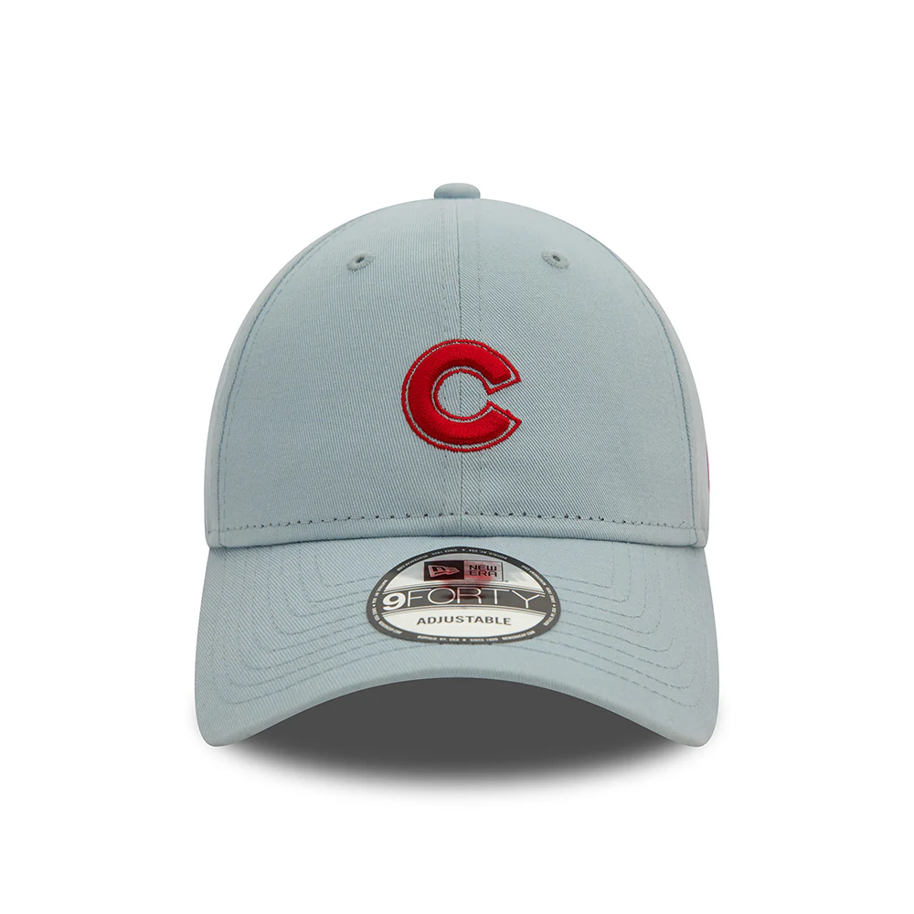 New Era 9FORTY Chicago Cubs Baseball Cap - MLB Washed - Baby Blau-Scharlachrot - Image 2