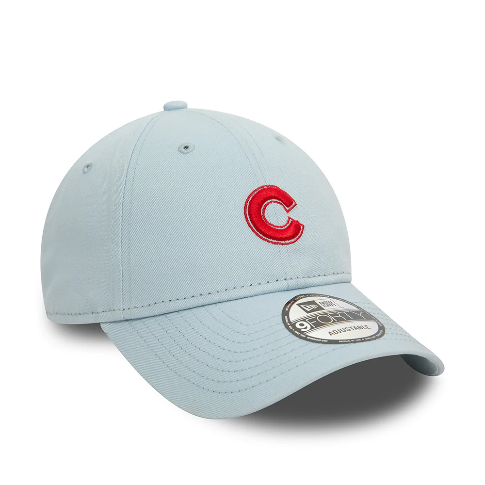 New Era 9FORTY Chicago Cubs Baseball Cap - MLB Washed - Baby Blau-Scharlachrot - Image 3