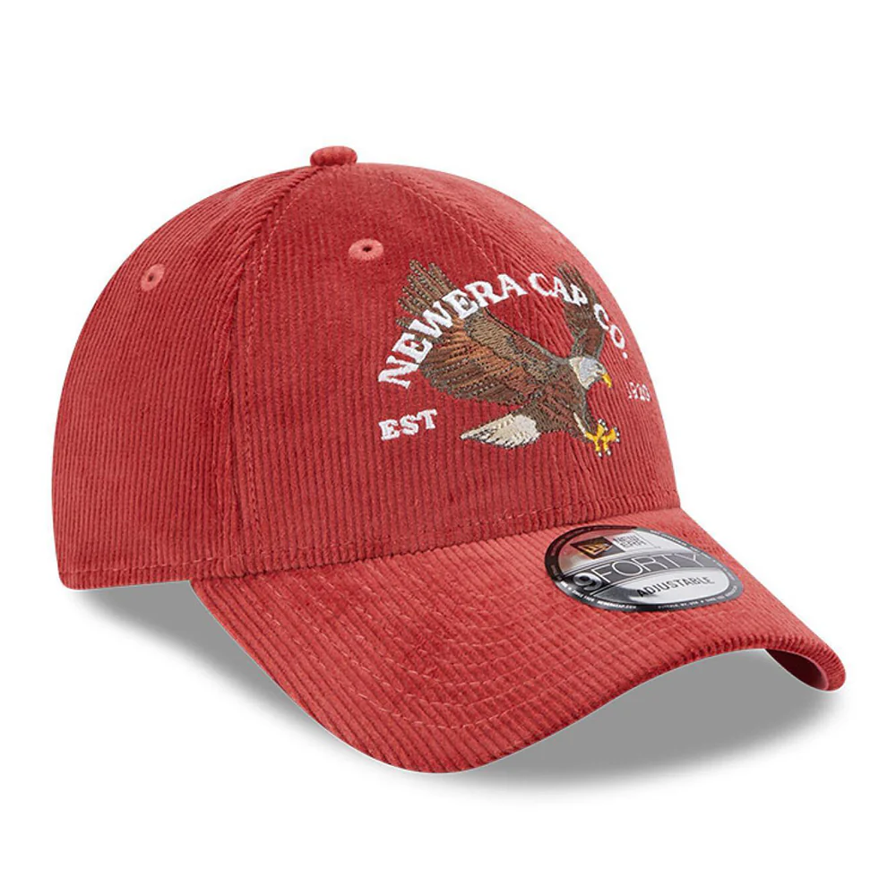 New Era 9FORTY Eagle Baseball Cap - NE Cord - Verwaschenes Rot - Image 3