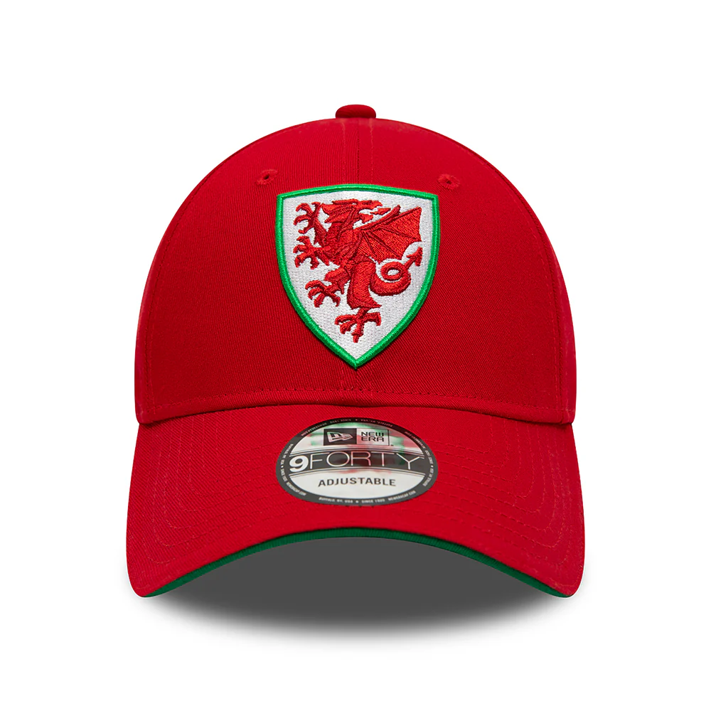 New Era 9FORTY Football Association of Wales Baseball Cap - Core - Scharlachrot-Grün - Image 2