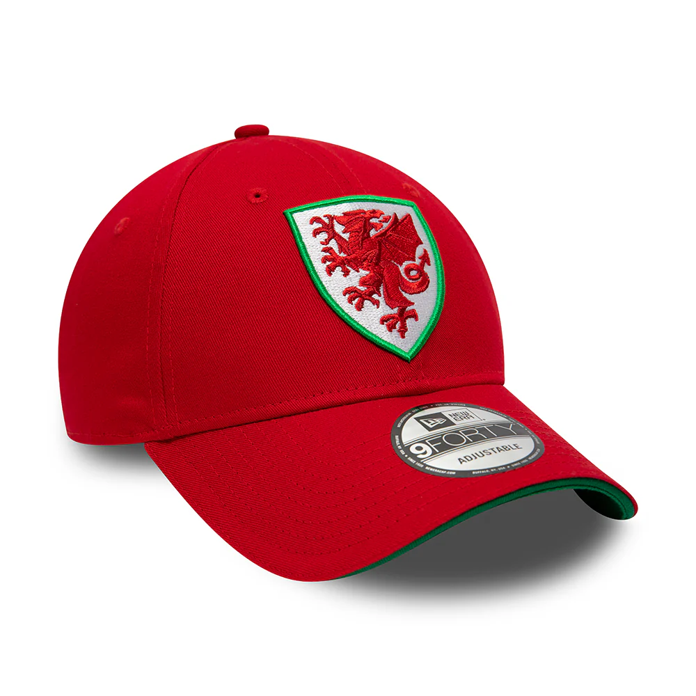 New Era 9FORTY Football Association of Wales Baseball Cap - Core - Scharlachrot-Grün - Image 3