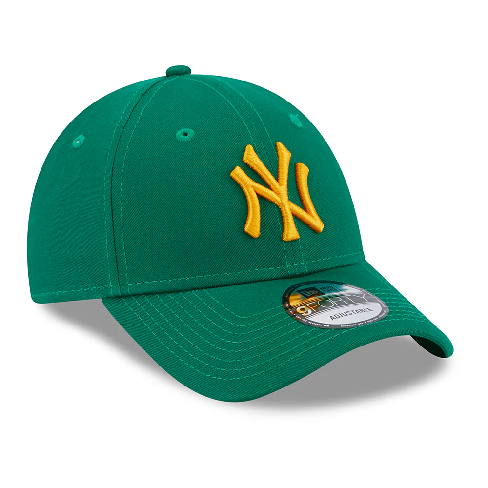 New Era 9FORTY New York Yankees Baseball Cap - MLB League Essential II - Malachitgrün-Gelb - Image 3