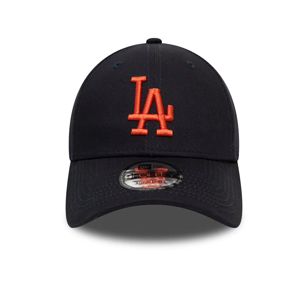 New Era 9FORTY L.A. Dodgers Baseball Cap - League Essential - Marineblau-Orange - Image 2