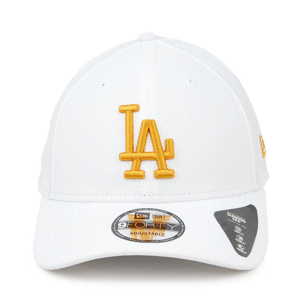 New Era 9FORTY L.A. Dodgers Baseball Cap - MLB Diamond Era Essential - Weiß-Gelb - Image 2