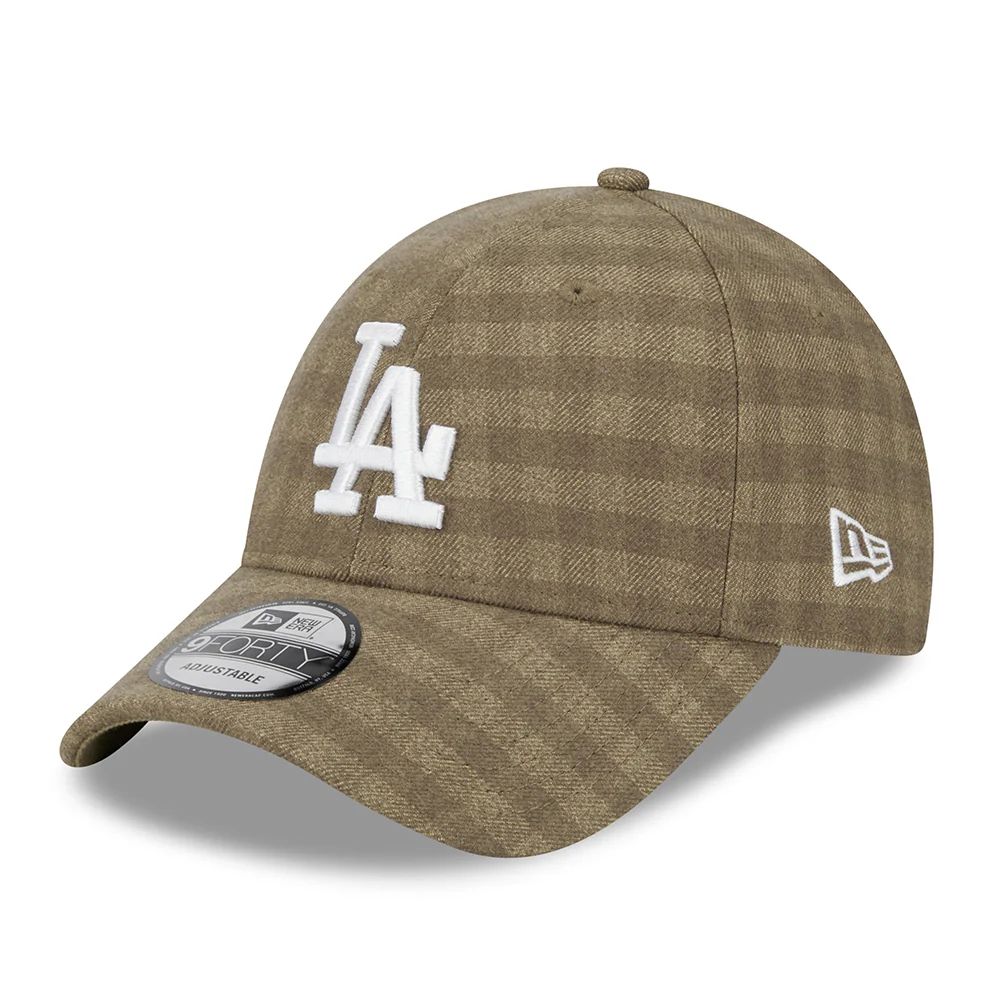 New Era 9FORTY L.A. Dodgers Baseball Cap - MLB Flannel - Kamel-Weiß