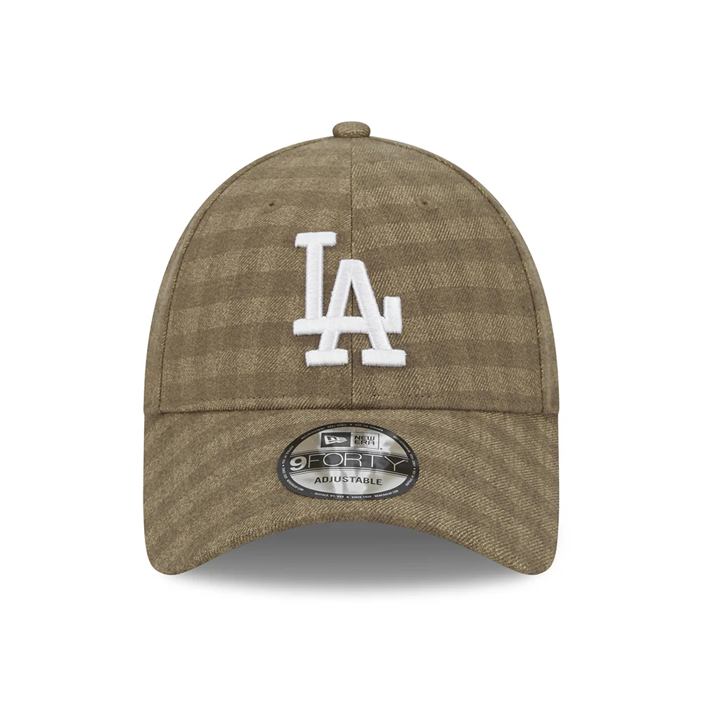 New Era 9FORTY L.A. Dodgers Baseball Cap - MLB Flannel - Kamel-Weiß - Image 2