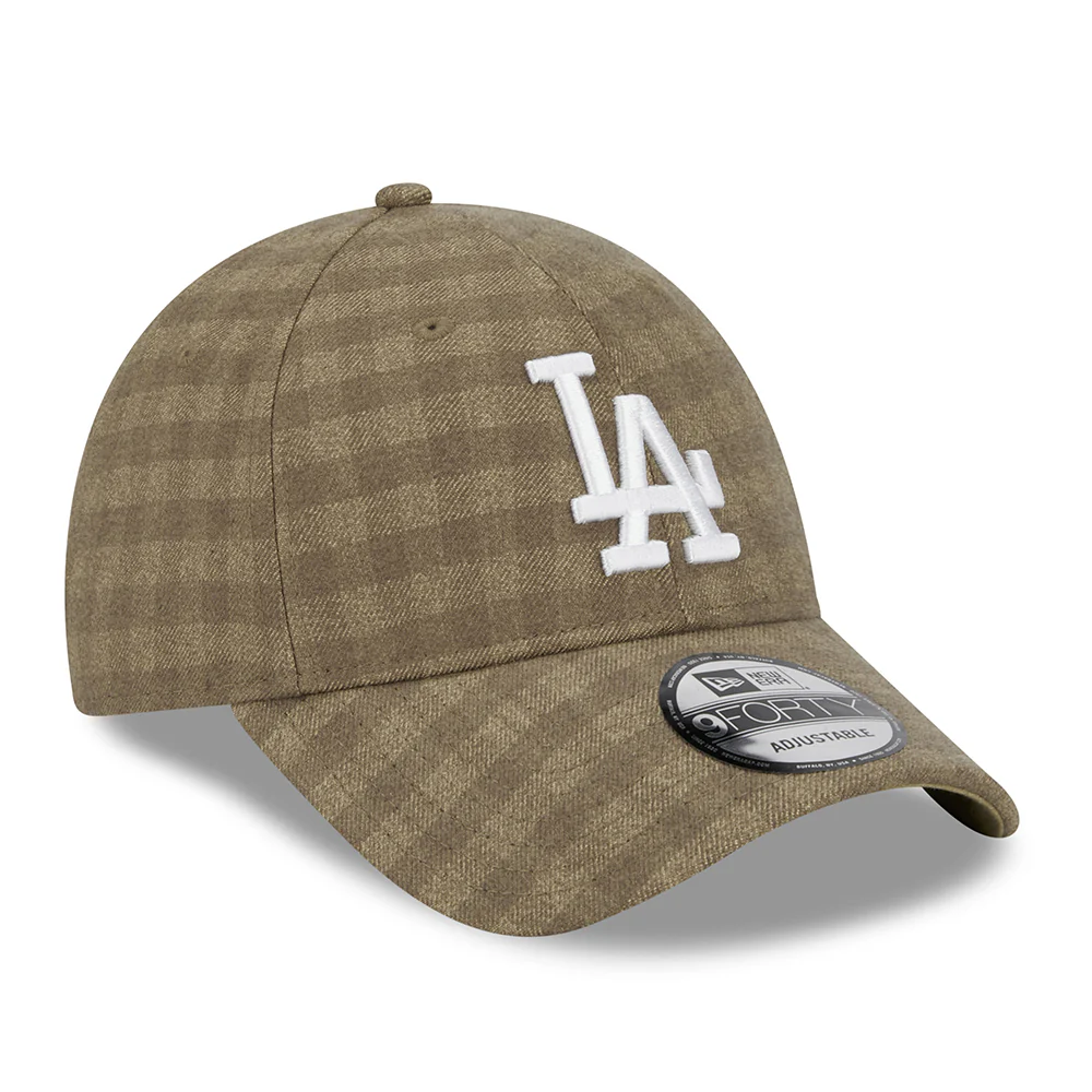 New Era 9FORTY L.A. Dodgers Baseball Cap - MLB Flannel - Kamel-Weiß - Image 3