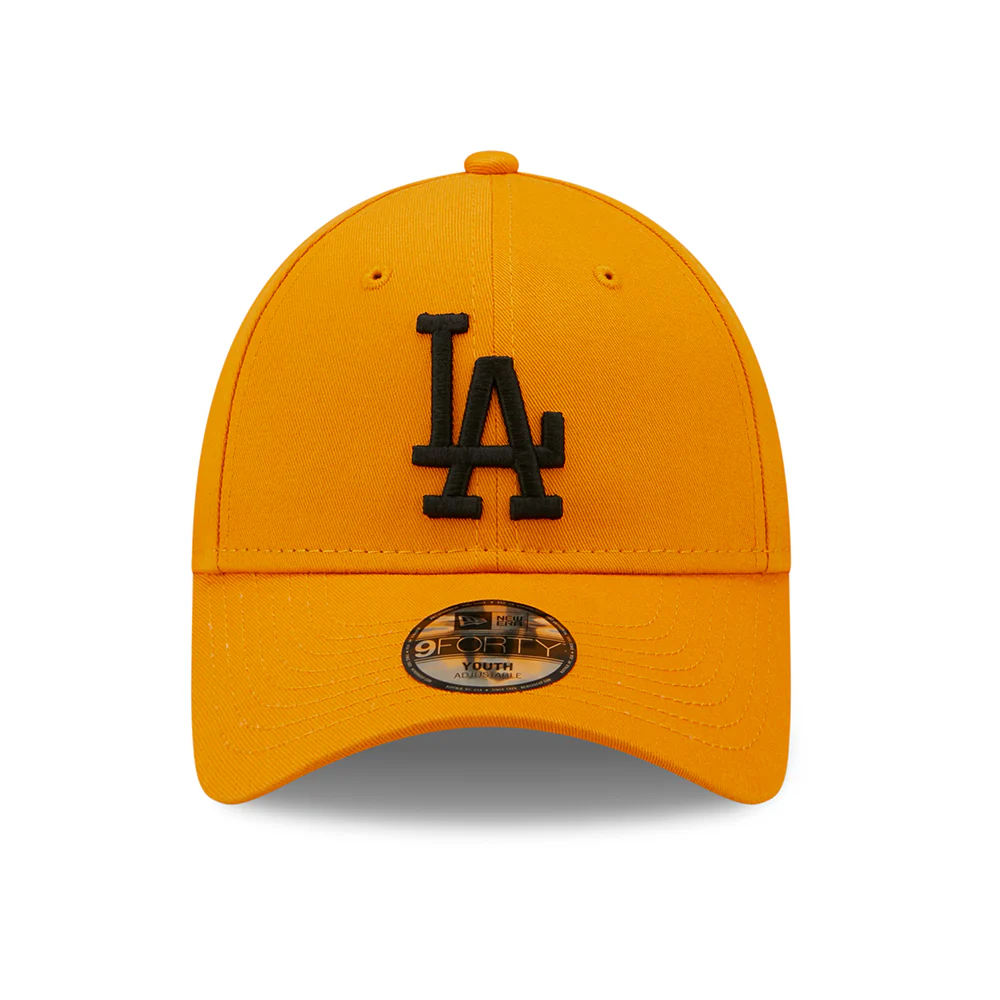New Era Kinder 9FORTY L.A. Dodgers Baseball Cap - MLB League Essential II - Orange-Schwarz - Image 2