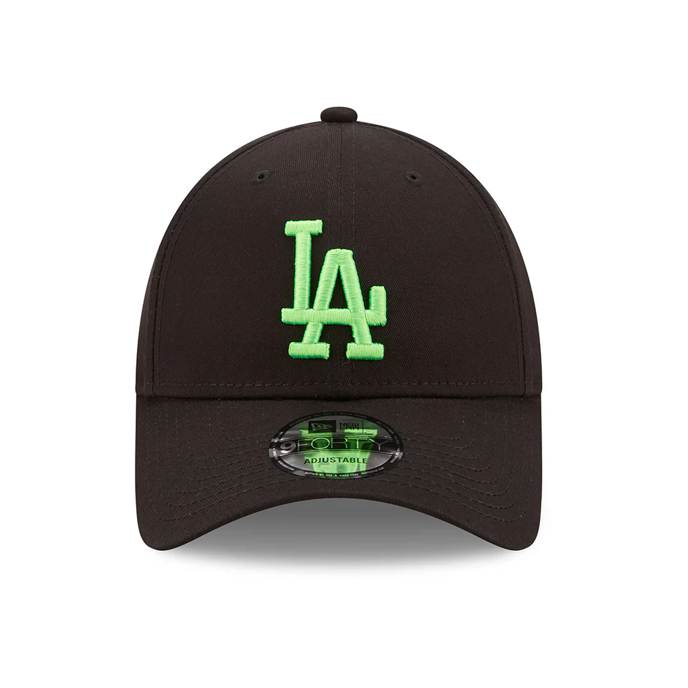 New Era 9FORTY L.A. Dodgers Baseball Cap - MLB Neon Pack - Schwarz-Grün - Image 2