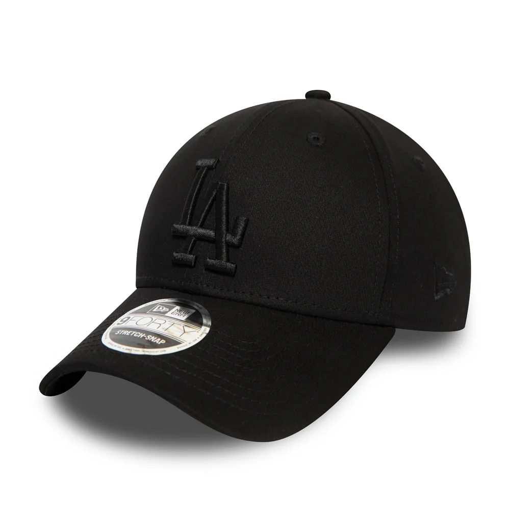 New Era 9FORTY L.A. Dodgers Baseball Cap MLB Stretch Snap - Schwarz auf Schwarz