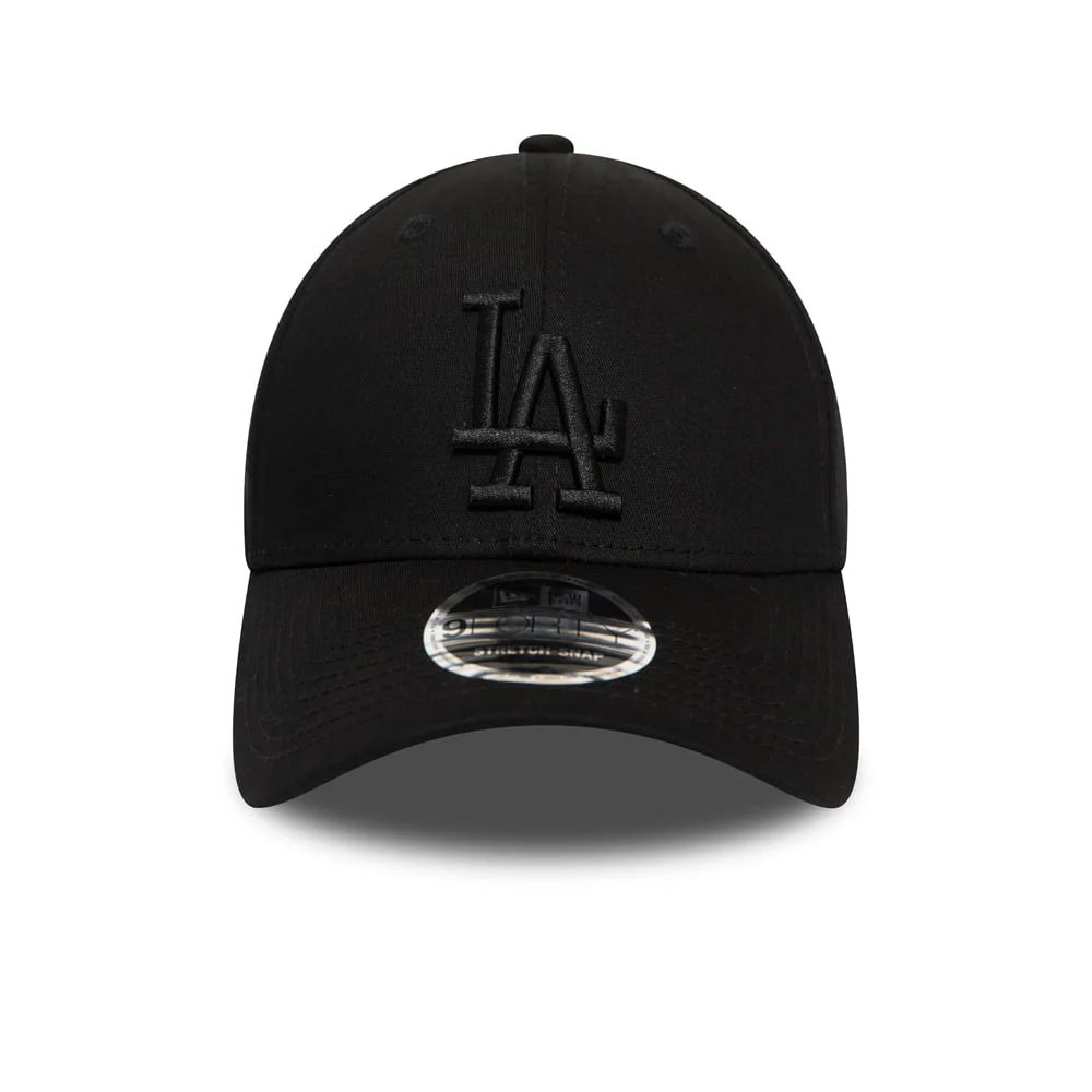 New Era 9FORTY L.A. Dodgers Baseball Cap MLB Stretch Snap - Schwarz auf Schwarz - Image 2