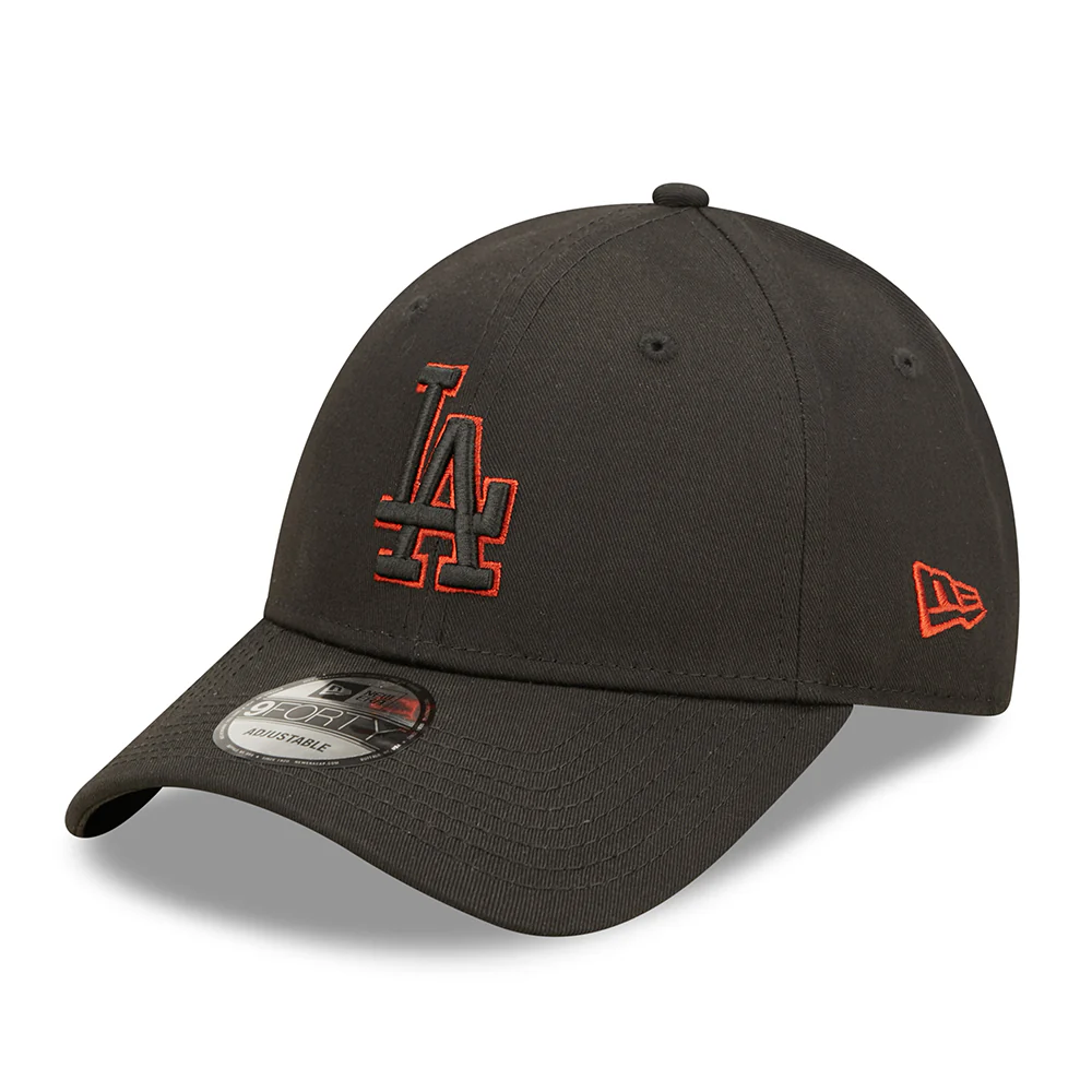 New Era 9FORTY L.A. Dodgers Baseball Cap - MLB Team Outline - Schwarz-Rot