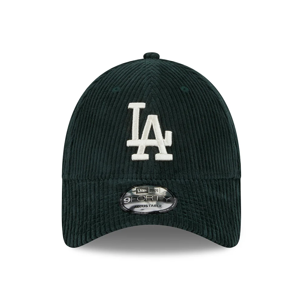 New Era 9FORTY L.A. Dodgers Baseball Cap - MLB Wide Cord - Dunkelgrün-Steingrau - Image 2